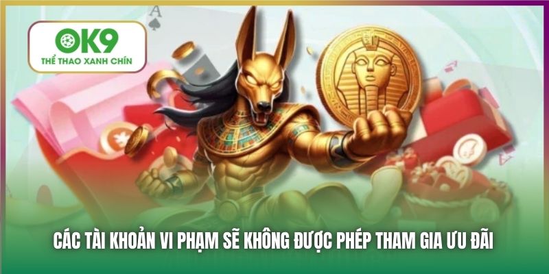 Các tài khoản vi phạm sẽ không được phép tham gia ưu đãi