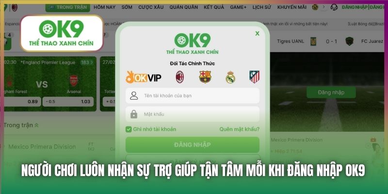 Người chơi luôn nhận sự trợ giúp tận tâm mỗi khi đăng nhập OK9
