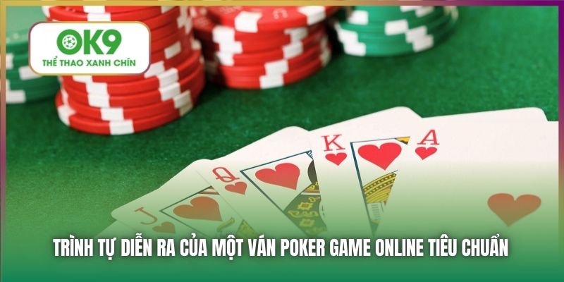 Trình tự diễn ra của một ván Poker game online tiêu chuẩn